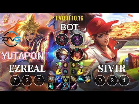DFM Yutapon Ezreal vs Sivir Bot - KR Patch 10.16