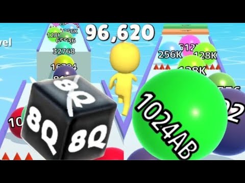 Jelly Run 2048 ( 8Q ) vs Push Harder 3D | Ball Run Infinity Satisfying Gameplay