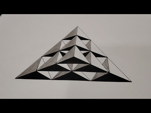 How to draw 3D triangle impossible - Simple  drawing tutorial