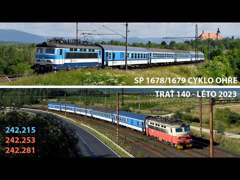 ČD 242.215 / 242.253 / 242.281 - Sp 1678 / 1679 Cyklo Ohře - Léto 2023