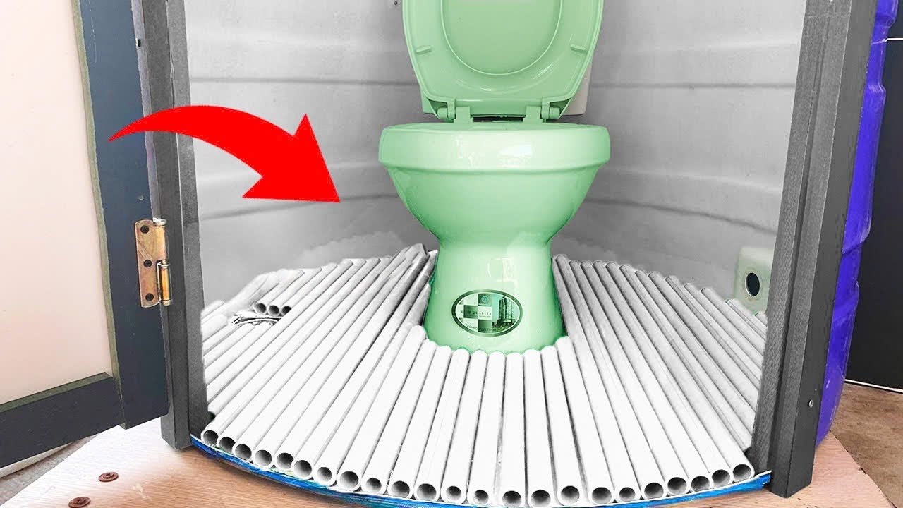 LEGALLY WAY !Turn a Water Tank into a Small Bathroom with Hot Water Directly | Detailed Construction