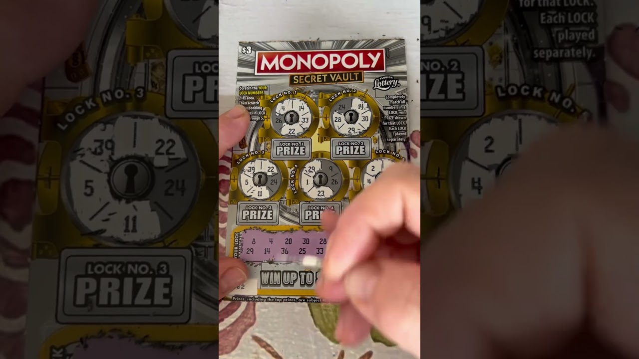 Florida lottery monopoly secret vault ticket winner #scratchers #scratchofftickets #fun ￼