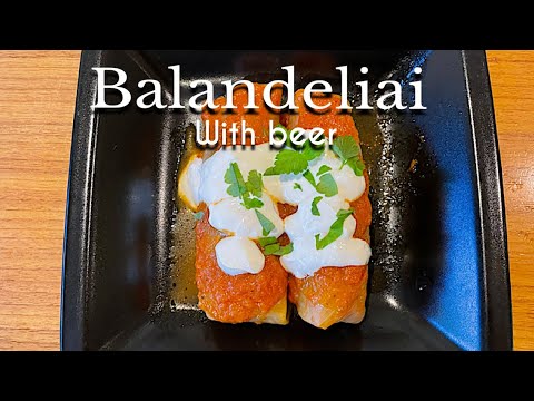 Balandeliai with beer | Lithuanian dish (Balandeliai with a twist) meat wrapped in cabbage