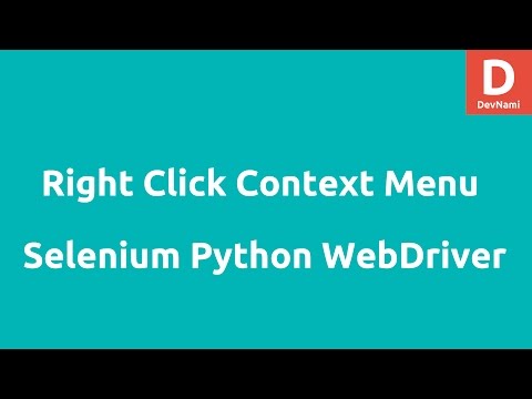 Right Click Context Menu Selenium Python