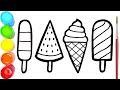 Glitter Ice Cream Toys Drawing Coloring And Painting For Kids Toddlers