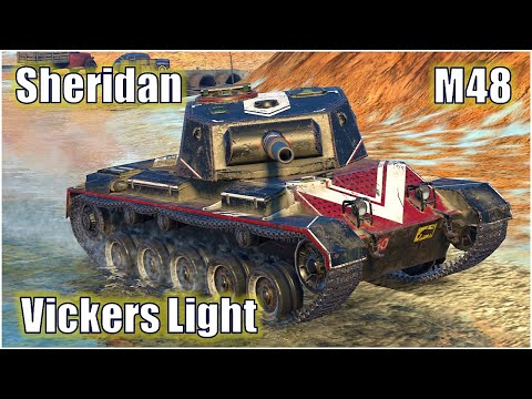 Vickers Light , M48 Patton & Sheridan ● WoT Blitz