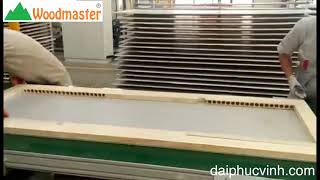 Dây Chuyền Máy Lăn Kéo Ép Nhiệt 2 Tầng Băng tải ép Liên Tục Làm Cánh Cửa giả dày Tự Động Woomaster