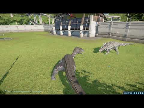 Jurassic World Evolution: Baryonyx vs Polacanthus (Both modified)