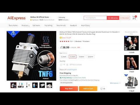 Mellow All Metal TNF6 Hotend Titanium & Copper Bimetal Heatbreak Hotend Review