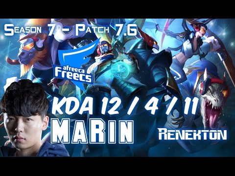 AFs MaRin RENEKTON vs OLAF Top - Patch 7.6 KR Ranked