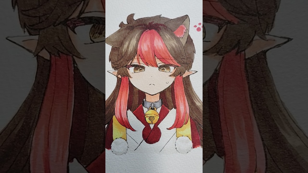 猫の日！ #イラスト #アナログ #コピック #オリキャラ #創作 #shorts #short