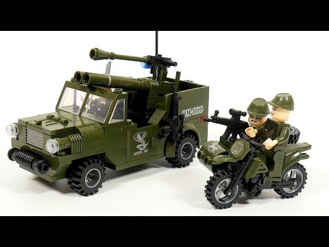 How to build LEGO Military car - Enlighten Brick 809 Combat Zones - Detection of Military