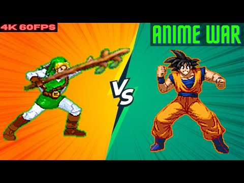 [4K 60FPS] CANON GOKU VS ULTIMATE HERO OF TIME LINK IN JUMP FORCE MUGEN V7