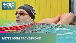 Blake Tierney and more in men's 100m backstroke final at 2026 Canadian Swimming Trials | #CBCSports