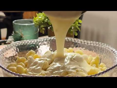 Butter puff corn covered with white chocolate