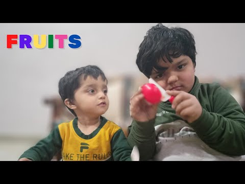 Learning Fruits and Veg. Name | Anmol & Ansh Cut Fruits | Anmol's World