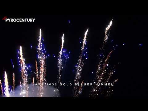APF 2032 - Gold Blauer Himmel 126 Schuss Verbundfeuerwerk (Charge 2020) - Pyrocentury