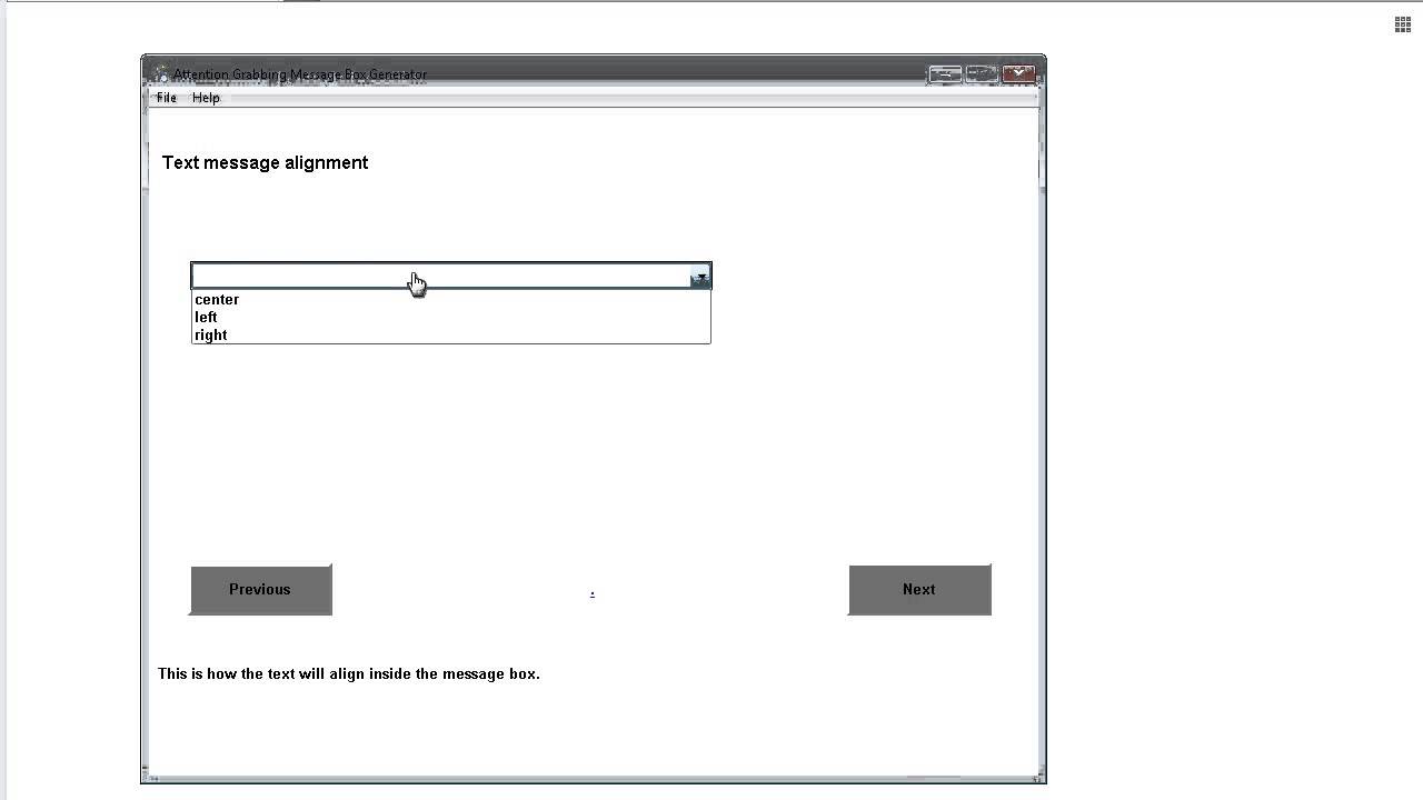 Scrolling Message Box Generator Software