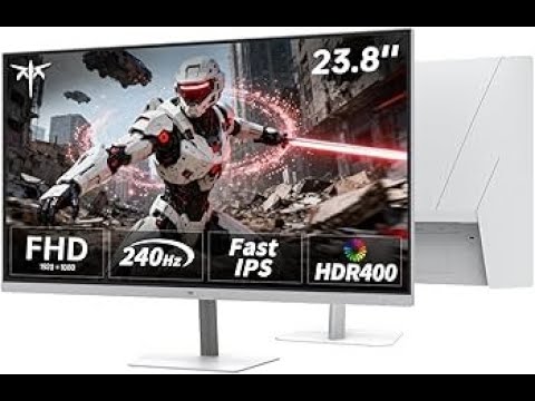 KTC 24 Inch 240Hz Gaming Monitor,1080P PC Computer Monitor FHD, Fast IPS Panel, HDR 400, Adaptive Sync, 1ms(MPRT), 116% sRGB, HDMI Display Port, Eye Care, VESA Mount, White H24F7 video review thumbnail