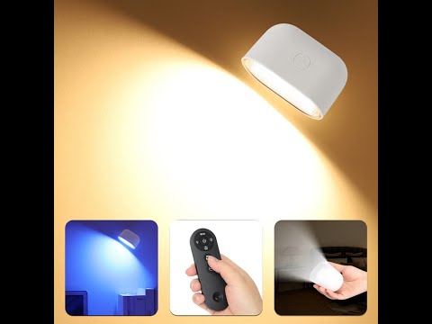 Настінний світлодіодний світильник з акумуляторною батареєю, сенсорним керуванням, обертання на 360° овальний білий