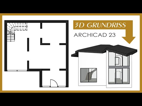 Grundriss in 3D zeichnen Teil 1 Geschosse | Wände | Boden | Pfosten-Riegel [ArchiCAD Tutorial]