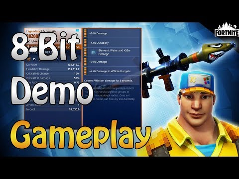 FORTNITE - 8-Bit Demo Constructor Gameplay (PL 130 Water Bazooka W/ Maxed Legendary Perks) Video