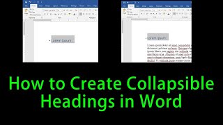 How to Collapse & Expand Headings