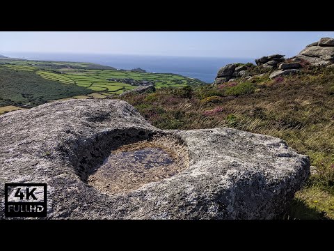 Zennor Carn - Walking and exploring. Stones, Quoits and a Haunted House. (4K)