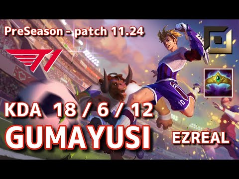 【KRサーバー/C1】T1 Gumayusi エズリアル(Ezreal) VS HLE Vsta ジン(Jhin) BOT - Patch11.24 KR Ranked【LoL】