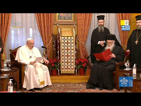 Rencontre du pape François avec l’archevêque orthodoxe d’Athènes