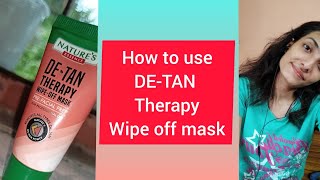 de tan treatment/ De tan therapy natures/ De tan therapy wipe off mask/ De tan therapy