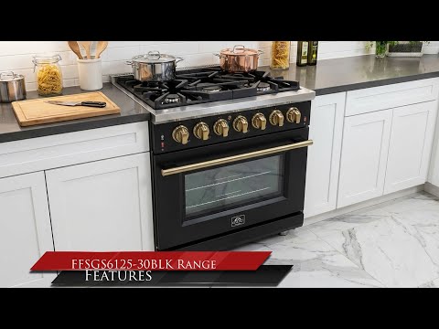 Forno Massimo Cuisinière à double combustible de 30 pouces (FFSGS6125-30BLK)