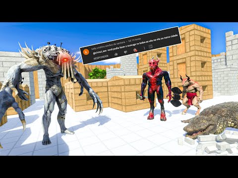 SCOURGE vs INFERNALS + FANTASY + REPTILES - BATTLE in the CITY - Animal Revolt Battle Simulator