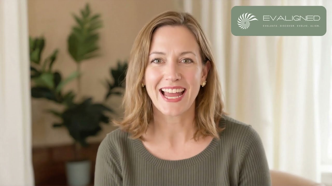 Video thumbnail: Evaligned assessment walkthrough — see how the six-dimension scoring and AI coaching works