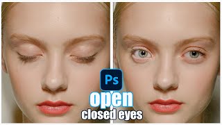 !open closed eyes in photoshop . easy
