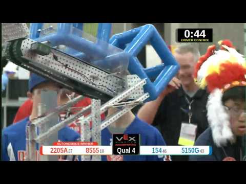 2015 VRC Math Q4 - 2205A 8555 vs 154 5150G - 70 to 41 - VEX Worlds 2015 - Math Division