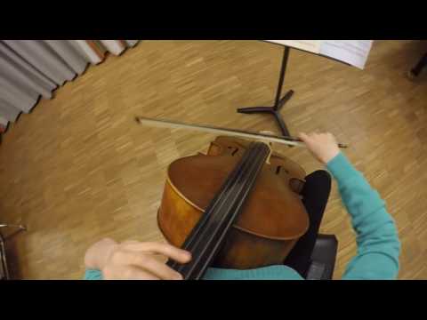 practicing cello with GoPro Hero 4