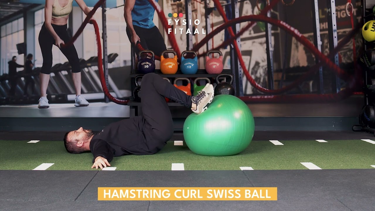 Video thumbnail: Hamstring curl Swiss ball - instructional video