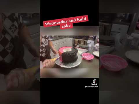 Wednesday and Enid cake, chocolate and marshmallow cake🎂😋