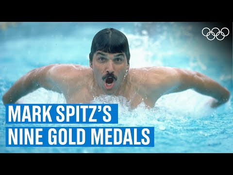 All NINE of Mark Spitz's gold medal races! | Athlete Highlights