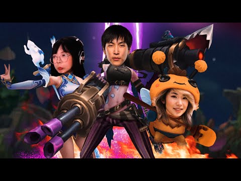 PLAYING LEAGUE WITH METEOS SNEAKY LILYPICHU AND LEENA | Doublelift