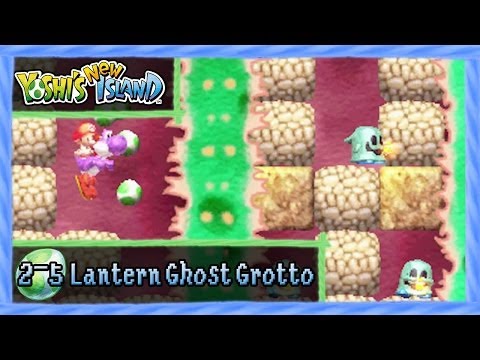 Yoshi's New Island - World 2-5: "Lantern Ghost Grotto" All Red Coins/Flowers 100% Walkthrough!