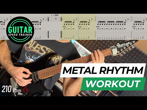 Metal Rhythm Speed Builder – Right-Hand Workout (100 to 210 bpm)