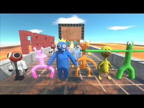 6X RAINBOW FRIEND LAVA DEATH RUN - Animal Revolt Battle Simulator