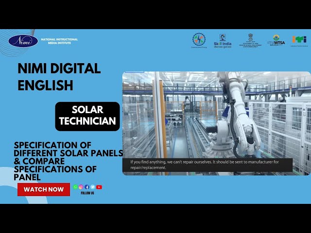 specification of different solar panels & compare specifications of panel