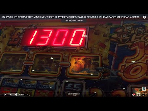 JOLLY OLLIES RETRO FRUIT MACHINE - THREE PLAYER FEATURES+TWO JACKPOTS 5JP UK ARCADES MINEHEAD ARKADE