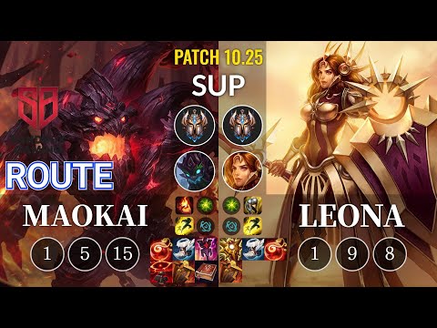 SB Route Maokai vs Leona Sup - KR Patch 10.25