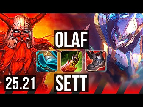 OLAF vs SETT (TOP) | 7 solo kills, 49k DMG, Dominating | KR Diamond | 25.21