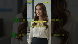 The difference between hear and listen #english  #englishgrammar #englishspeaking #englishtips