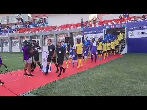 The walkout/lineups between Vanuatu vs Mongolia in the Intercontinental Cup 2023